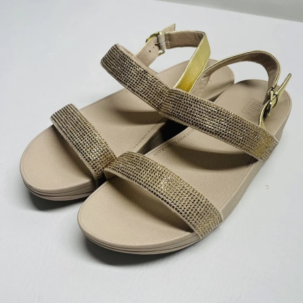 fitflop size 9 Gold STRAPPY Sandals